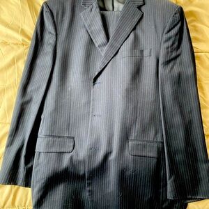 Black pinstripe suit